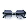 thumbnail image 1 of Womens Oversized Dimensional Thick Rectangle Retro Fashion Plastic Sunglasses [Clear Black - Smoke], 1 of 7