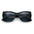 thumbnail image 1 of Womens Oversized Exposed Lens Rectangle Cat Eye Designer Fashion Luxury Sunglasses All Black, 1 of 8