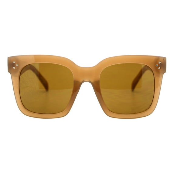 Womens Oversized Fashion Sunglasses Designer Square Frame UV 400 Tan
