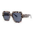 thumbnail image 1 of Womens Oversized Glitter Squared Rectangular Butterfly Plastic Sunglasses Slate Tortoise - Black, 1 of 4