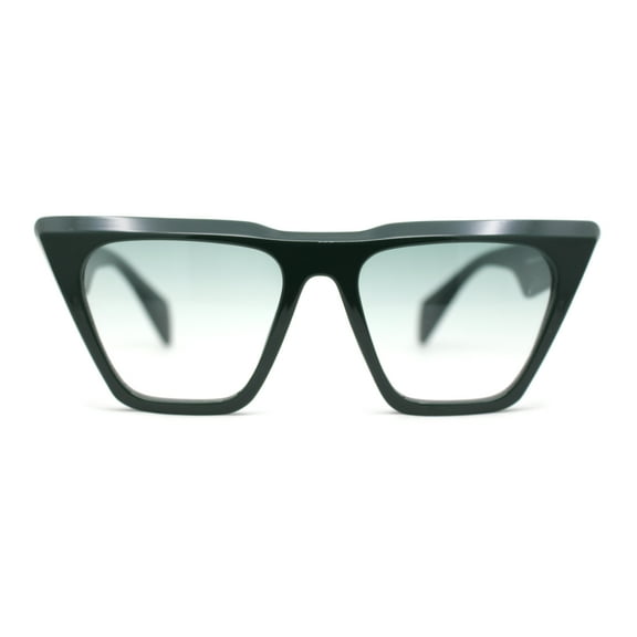 Womens Oversized Gothic Beveled Squared Flat Top Cat Eye Sunglasses All Green