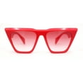 thumbnail image 1 of Womens Oversized Gothic Beveled Squared Flat Top Cat Eye Sunglasses All Red, 1 of 4