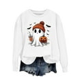 thumbnail image 1 of Womens' Oversized Halloween Sweatshirt Funny Pumpkin Sweatshirt Shirt Hocus Pocus Pullover Top White XL, 1 of 2