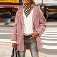 thumbnail image 1 of Womens Oversized Hooded Jacket Fuzzy Fleece Zip up Coats Fall Winter Soft Warm Outerwear with Pockets New Winter Jackets for Women Lightweight Pinky XL, 1 of 8