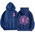 thumbnail image 1 of Womens Oversized Hooded Sweatshirt Long Sleeve Pink Ribbon Graphic Cancer Awareness Hoodies Casual Comfy Pullover Fall Tops 2025, 1 of 5