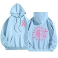 thumbnail image 1 of Womens Oversized Hooded Sweatshirt Long Sleeve Pink Ribbon Graphic Cancer Awareness Hoodies Casual Comfy Pullover Fall Tops 2025, 1 of 5