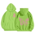 thumbnail image 1 of Womens Oversized Hooded Sweatshirt Pink Ribbon Graphic Long Sleeve Cancer Awareness Hoodies Fall Fashion Tops 2025, 1 of 5