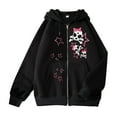 thumbnail image 1 of Womens Oversized Hooded Sweatshirts Skull Graphic Printed Crew Neck Full Zip Up Jackets Long Sleeve Loose Fit Hoodies Casual Fashion 2025 Top, 1 of 2