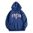 thumbnail image 1 of Womens Oversized Hoodie Fresh Pink Letter Graphic Long Sleeve Hooded Sweatshirts Baggy Preppy Pullover Tops with Pockets, 1 of 3
