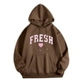 thumbnail image 1 of Womens Oversized Hoodie Fresh Pink Letter Graphic Long Sleeve Hooded Sweatshirts Baggy Preppy Pullover Tops with Pockets, 1 of 3
