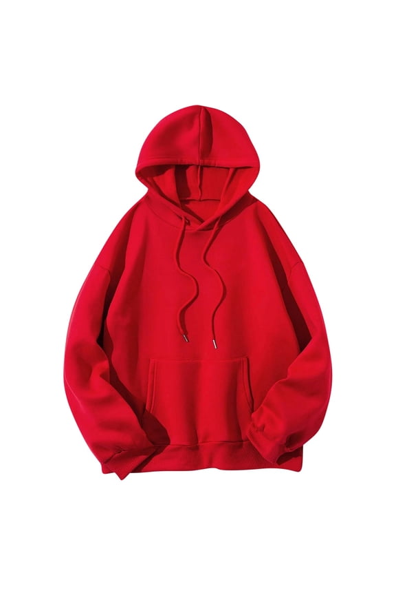 Womens Oversized Hoodie Outwear Funny Sayings Letter Print Back Pullover Hooded Boyfriend Sweatshirt with Pocket (Small, Red)