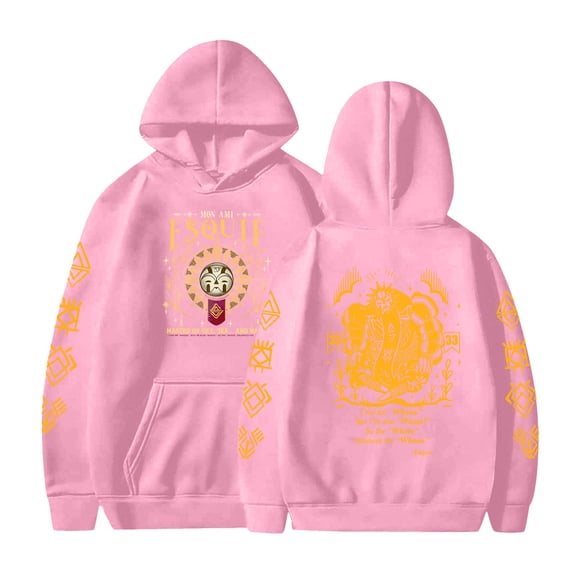 Womens Oversized Hoodies 2025 Fashion Print Graphic Long Sleeve Hooded with Pocket Lightweight Sweatshirts Pink