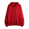 thumbnail image 1 of Womens Oversized Hoodies 2025 Solid Zipper Hooded Jacket Long Sleeve Zipper Drawstring Workout Sweatshirts Red, 1 of 2