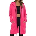 thumbnail image 1 of Womens Oversized Hoodies 2025 Thicken Lined Full Zipper Long Sleeve Hooded Jacket Mid-Length with Pocket Workout Sweatshirts RD4, 1 of 4