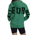 thumbnail image 1 of Womens Oversized Hoodies Back Letter Print Long Sleeve Hooded with Pocket Casual Y2k Winter Sweatshirts Army Green, 1 of 6