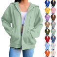 thumbnail image 1 of Womens Oversized Hoodies Blouse Long Sleeve Pockets Hoodied Sweatshirts Fall Fashion 2025 Sweaters Winter Clothes Army Green L, 1 of 7