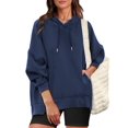 thumbnail image 1 of Womens Oversized Hoodies Casual Long Sleeve Drawstring Sweatshirts Pullover Fall Winter Outfits, 1 of 6
