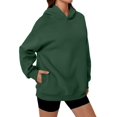 thumbnail image 1 of Womens Oversized Hoodies Comfy Sweatshirts Fall Fashion Outfits Casual Tops Fleece Clothes Dark Green L, 1 of 6