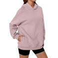 thumbnail image 1 of Womens Oversized Hoodies Comfy Sweatshirts Fall Fashion Outfits Casual Tops Fleece Clothes Lotus Root Pink Pink XXL, 1 of 6