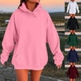 thumbnail image 1 of Womens Oversized Hoodies Drawstring Casual Comfy Solid Color Shirts Long Sleeve Pullover Fall Winter Outfits Sweatshirts with Pocket, 1 of 6