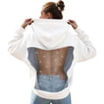 thumbnail image 1 of Womens Oversized Hoodies Fall Backless Mesh Hollow Out Long Sleeve with Pocket Winter Fashion Hooded Sweatshirts, 1 of 6