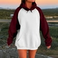 thumbnail image 1 of Womens Oversized Hoodies Fleece Sweatshirts Lightweight Casual Comfy Color Block Tops Fall Fashion Outfits with Pockets, 1 of 5