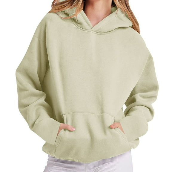 Womens Oversized Hoodies Fleece Sweatshirts Long Sleeve Sweaters Pullover Fall Outfits With Pocket Essentials Hoodie for Women Up to 65% off!