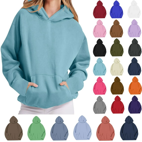 Womens Oversized Hoodies Fleece Sweatshirts Long Sleeve Sweaters Pullover Fall Outfits With Pocket
