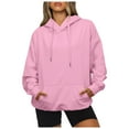 thumbnail image 1 of Womens Oversized Hoodies Long Sleeve Drawstring Lightweight Hooded Sweatshirt Casual Loose Pullover Tops, 1 of 5
