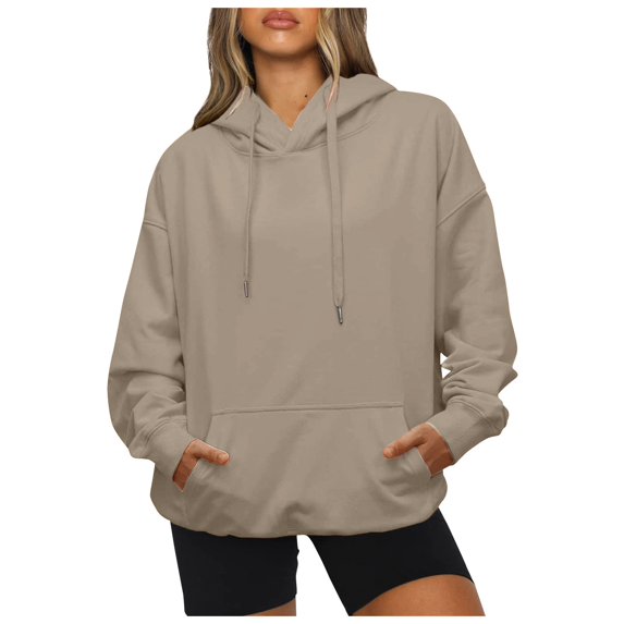 Womens Oversized Hoodies Long Sleeve Drawstring Lightweight Hooded Sweatshirt Casual Loose Pullover Tops