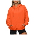 thumbnail image 1 of Womens Oversized Hoodies Long Sleeve Drawstring Lightweight Hooded Sweatshirt Casual Loose Pullover Tops, 1 of 5