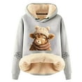 thumbnail image 1 of Womens Oversized Hoodies Long Sleeve Highland Cattle Print Hooded Sweatshirts Fall Fashion Pullover Sweaters Winter Y2k Clothes, 1 of 3