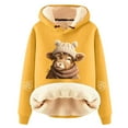 thumbnail image 1 of Womens Oversized Hoodies Long Sleeve Highland Cattle Print Hooded Sweatshirts Fall Fashion Pullover Sweaters Winter Y2k Clothes, 1 of 3