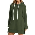 thumbnail image 1 of Womens Oversized Hoodies, Long Sleeve Pullover for Women Fall Fashion Loose Fit Solid Color Side Slit Hooded Sweatshirts with Pockets, 1 of 3