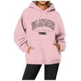 thumbnail image 1 of Womens Oversized Hoodies New York Letter Print Long Sleeve Hooded Drawstring With Pocket Lightweight Sweatshirts Beige, 1 of 4
