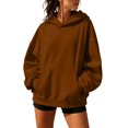 thumbnail image 1 of Womens Oversized Hoodies Satin lined Hoodies Oversized Sweatshirt Fall Sweaters Casual Y2K Jacket Clothes, L, 1 of 4