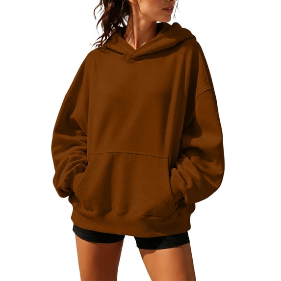 Womens Oversized Hoodies Satin lined Hoodies Oversized Sweatshirt Fall Sweaters Casual Y2K Jacket Clothes, L
