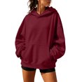 thumbnail image 1 of Womens Oversized Hoodies Satin lined Hoodies Oversized Sweatshirt Fall Sweaters Casual Y2K Jacket Clothes, XL, 1 of 4