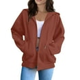thumbnail image 1 of Womens Oversized Hoodies Sweatshirts Full Zip Up Lightweight Jacket Y2K Fall Winter Clothes, 1 of 4