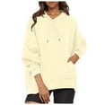 thumbnail image 1 of Womens Oversized Hoodies Sweatshirts Long Sleeve Sweaters Pullover Fall Outfits with Pocket, 1 of 6
