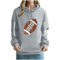 thumbnail image 1 of Womens Oversized Hoodies Sweatshirts Ndbuld Women's Printed Off Shoulder Sleeves Long Sleeved Hooded Sweatshirt Gray S, 1 of 3