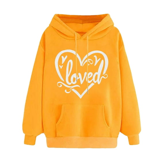 Womens Oversized Hoodies Sweatshirts for Valentines Cute Heart Pullover Long Sleeve Hooded Clothing