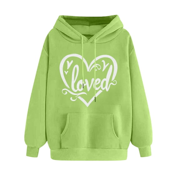 Womens Oversized Hoodies Sweatshirts for Valentines Cute Heart Pullover Long Sleeve Hooded Clothing