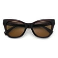 thumbnail image 1 of Womens Oversized Horn Rim Cat Eye Retro Fashion Plastic Sunglasses All Brown, 1 of 8