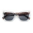 thumbnail image 1 of Womens Oversized Horn Rim Cat Eye Retro Fashion Plastic Sunglasses Clear Tortoise - Black, 1 of 1