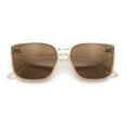 thumbnail image 1 of Womens Oversized Inset Lens Classy Minimal Fashion Horn Rim Sunglasses Beige - Brown, 1 of 8