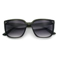 thumbnail image 1 of Womens Oversized Inset Lens Classy Minimal Fashion Horn Rim Sunglasses Green - Smoke, 1 of 8
