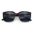 thumbnail image 1 of Womens Oversized Inset Lens Classy Minimal Fashion Horn Rim Sunglasses Tortoise - Black, 1 of 8
