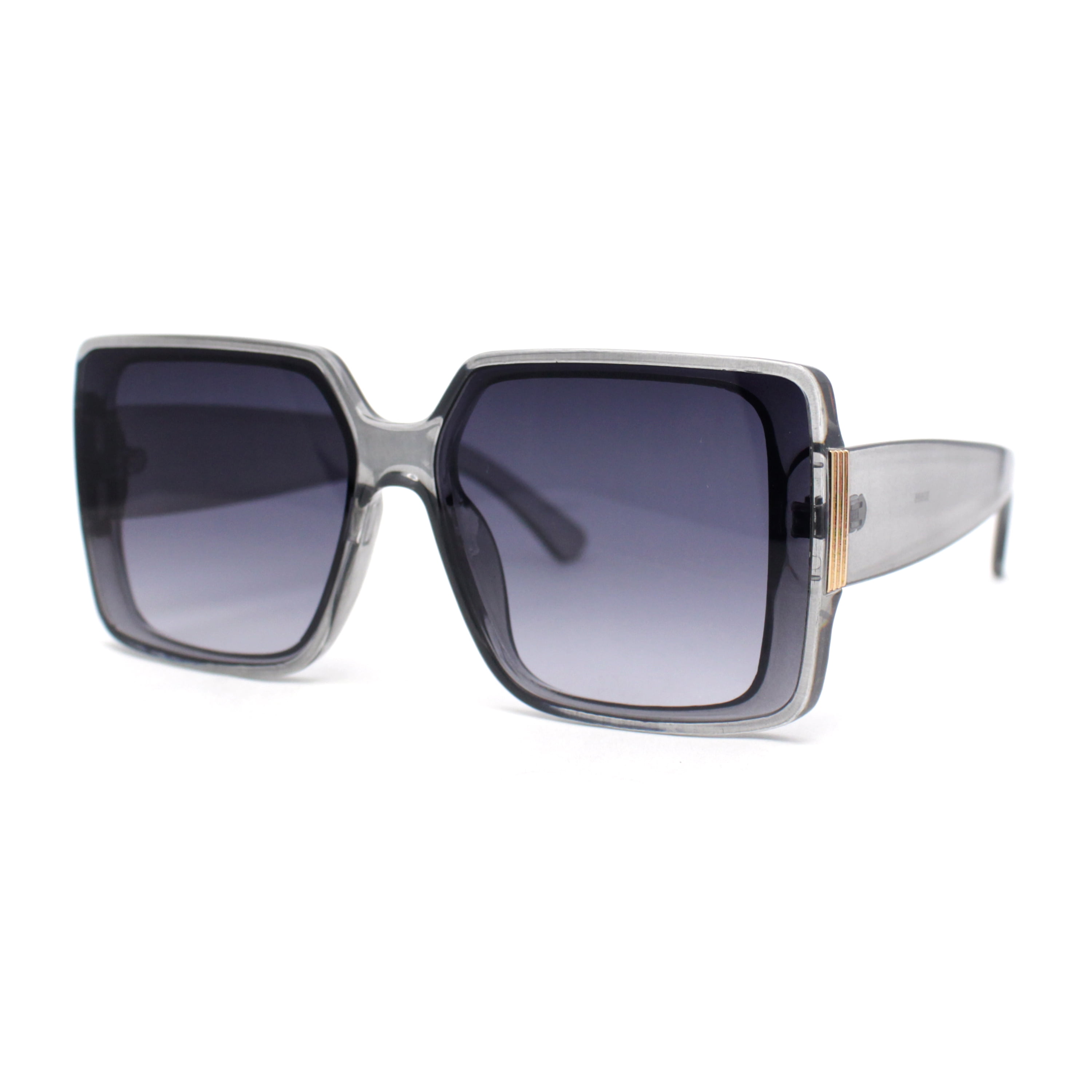 Womens Oversized Inset Lens Rectangular Plastic Chic Butterfly