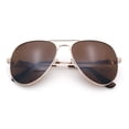 thumbnail image 1 of Womens Oversized Jaguar Jewel Hinge Arm Metal Rim Fashion Sunglasses Gold - Solid Brown, 1 of 8